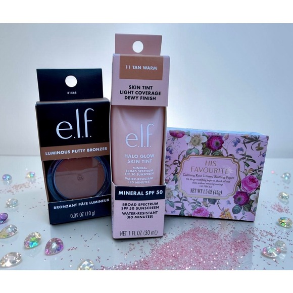 e.l.f. Other - BEAUTY BUNDLE!* ELF Halo Glow Skin Tint, Luminous Putty Bronzer & Blotting Paper